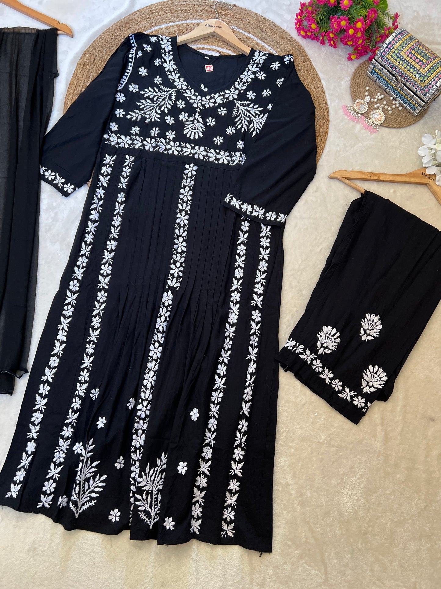Beautiful chikankari dress in premium cotton rayon