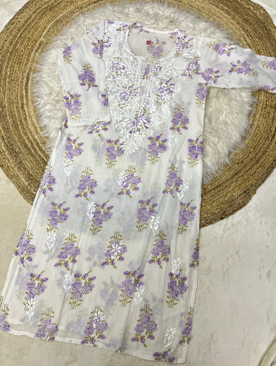 Mul cotton embroidery kurtie
