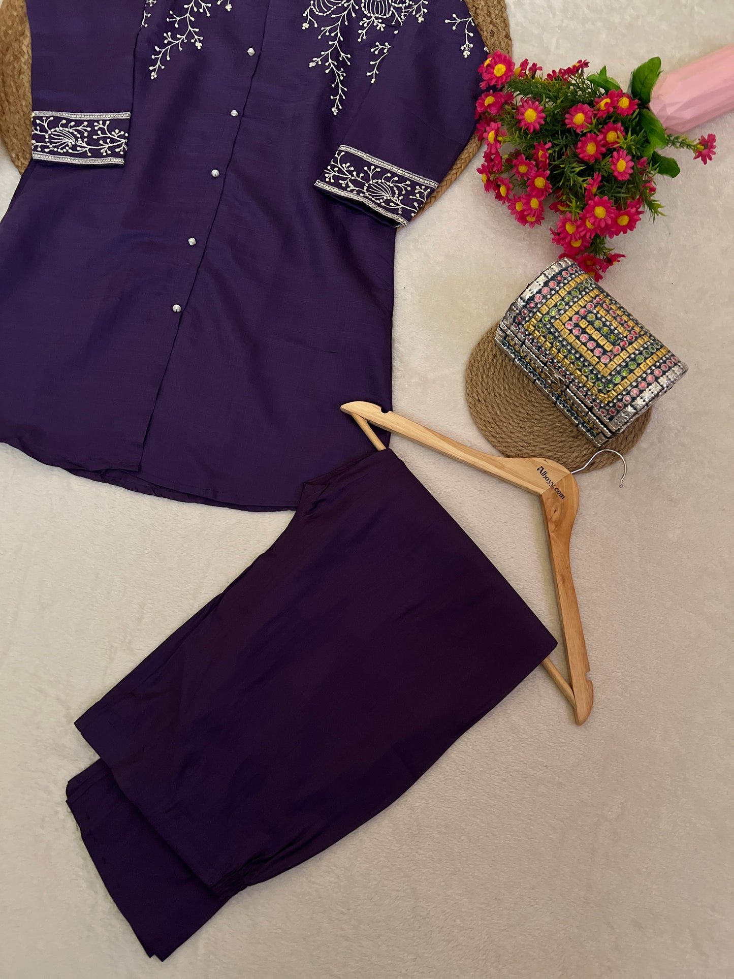 Cord set with fulll embroidery and sequins work