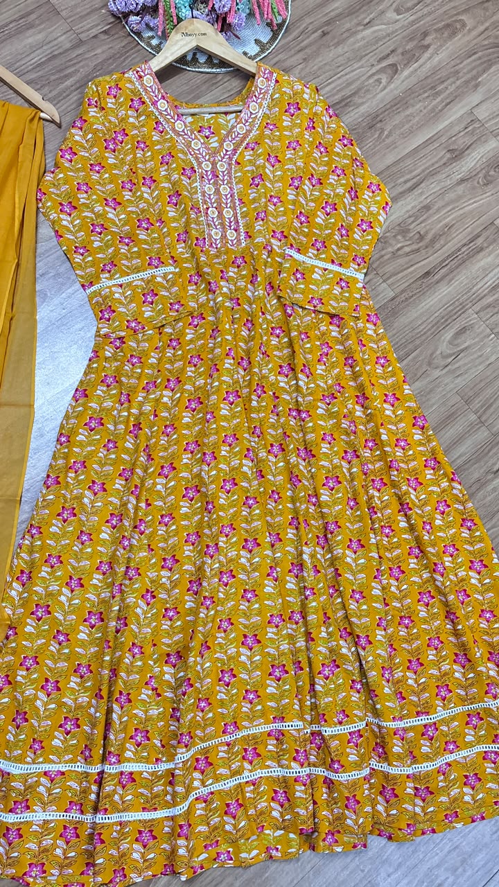 Cotton frock Dupatta set