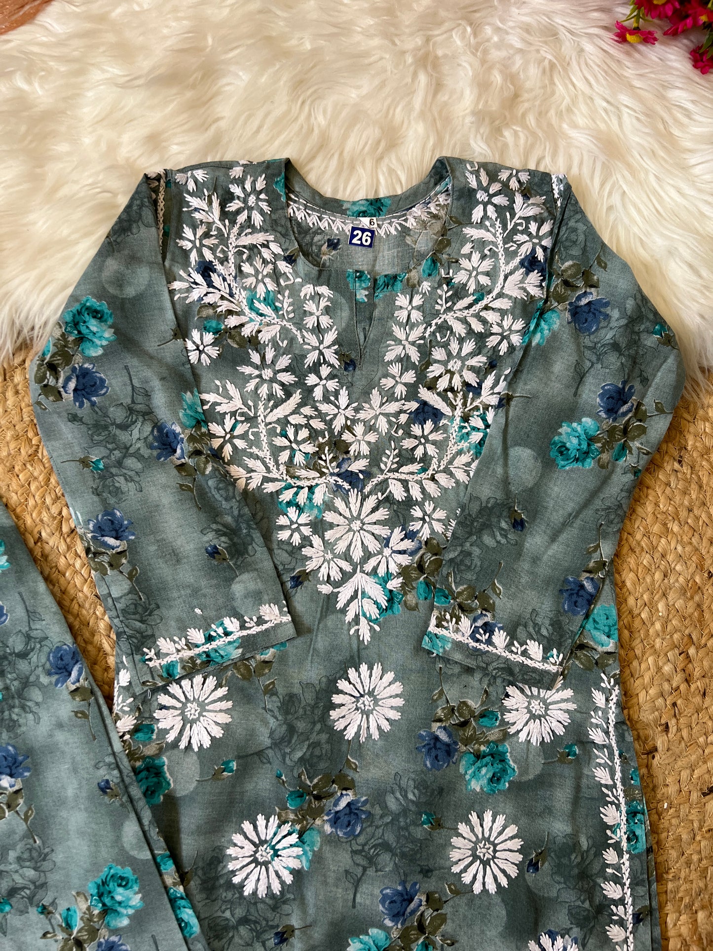 Kids dress Chikankari cotton
