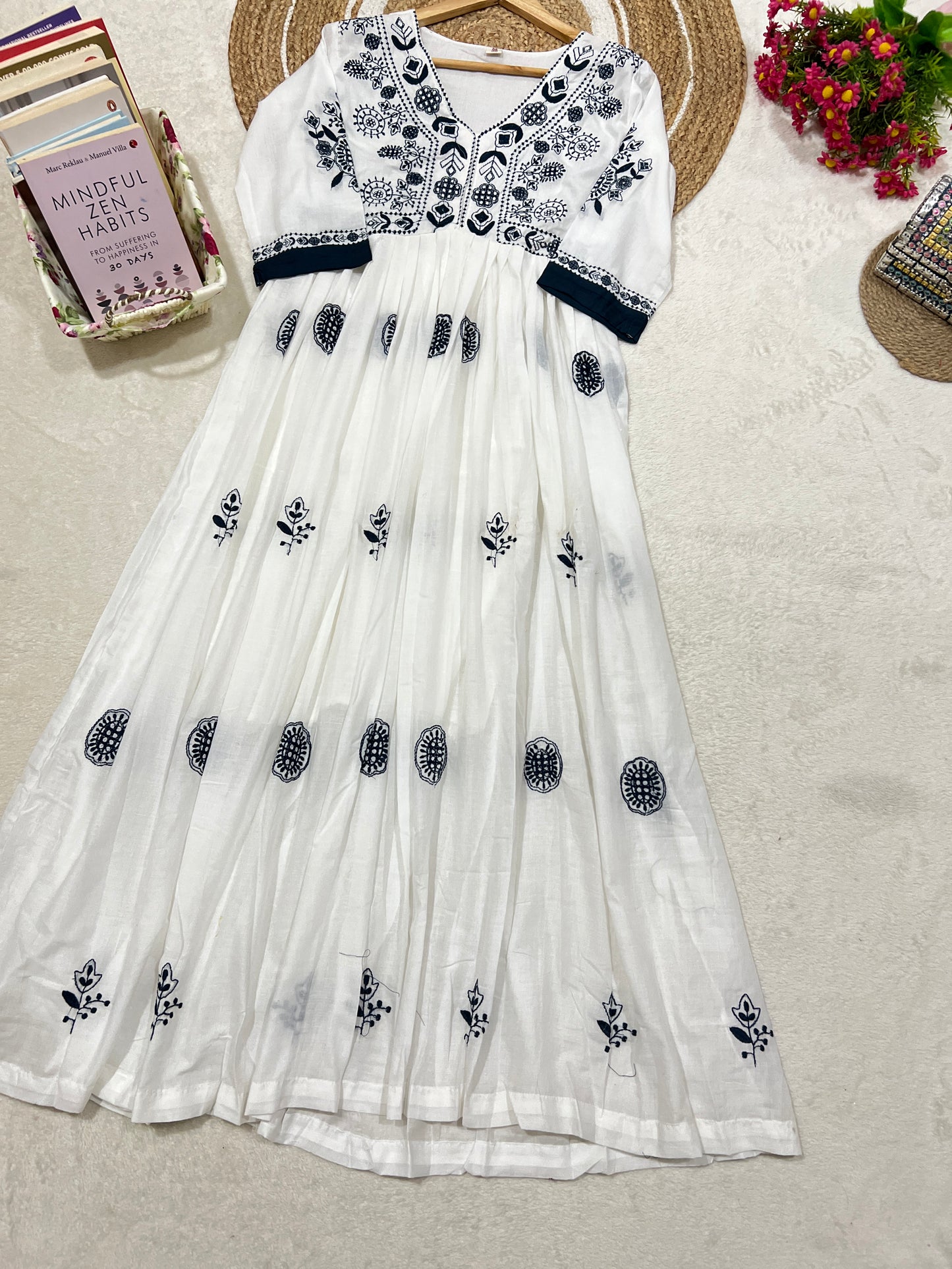 Beautiful cotton frock full embroidery