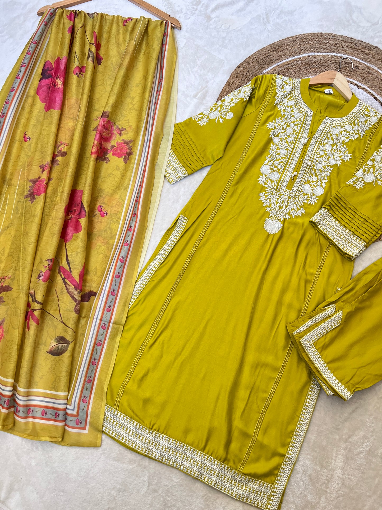 Beautiful dress in premium rayon material with embroidery (soft cotton rayon material)
