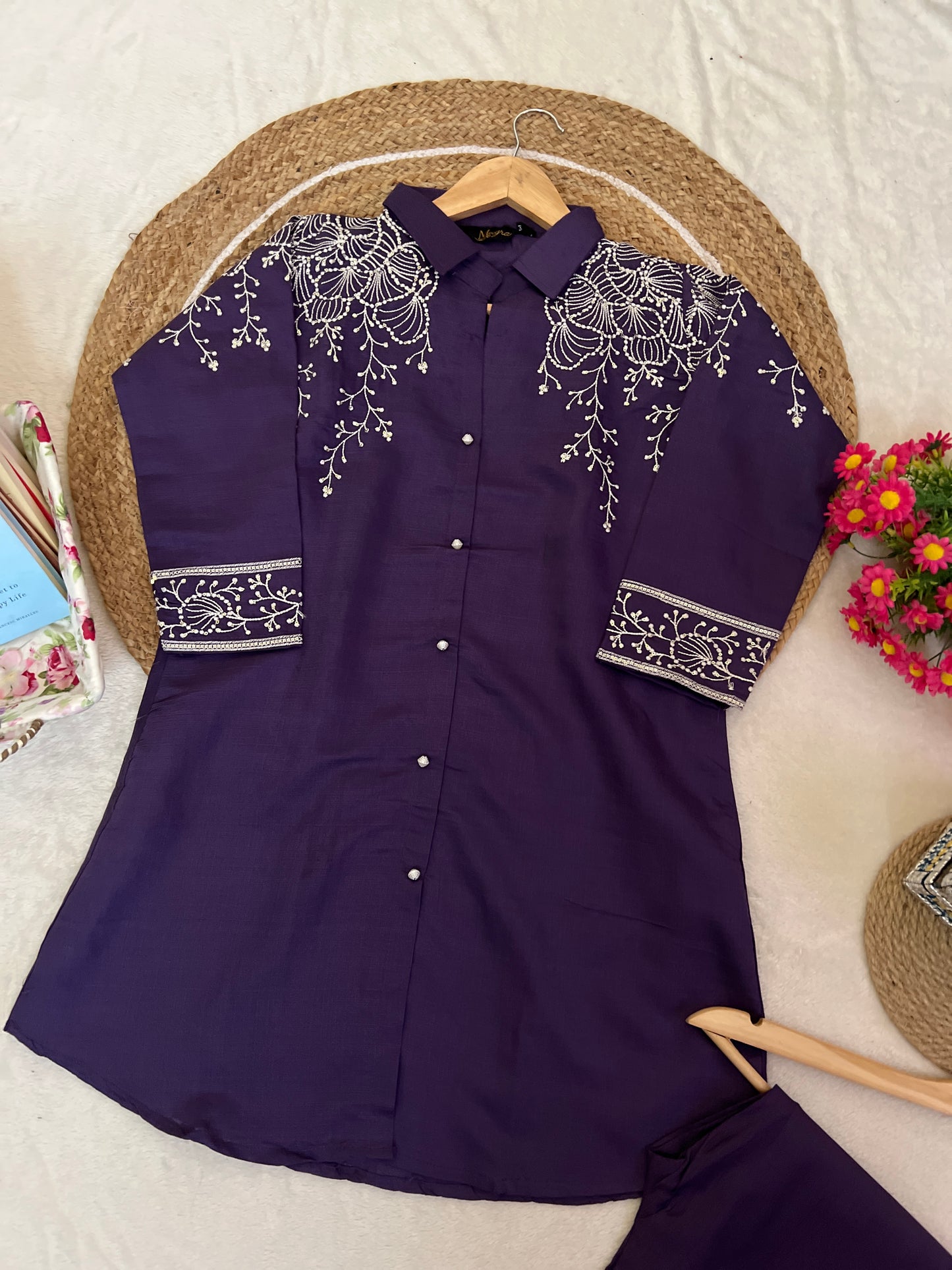 Cord set with fulll embroidery and sequins work
