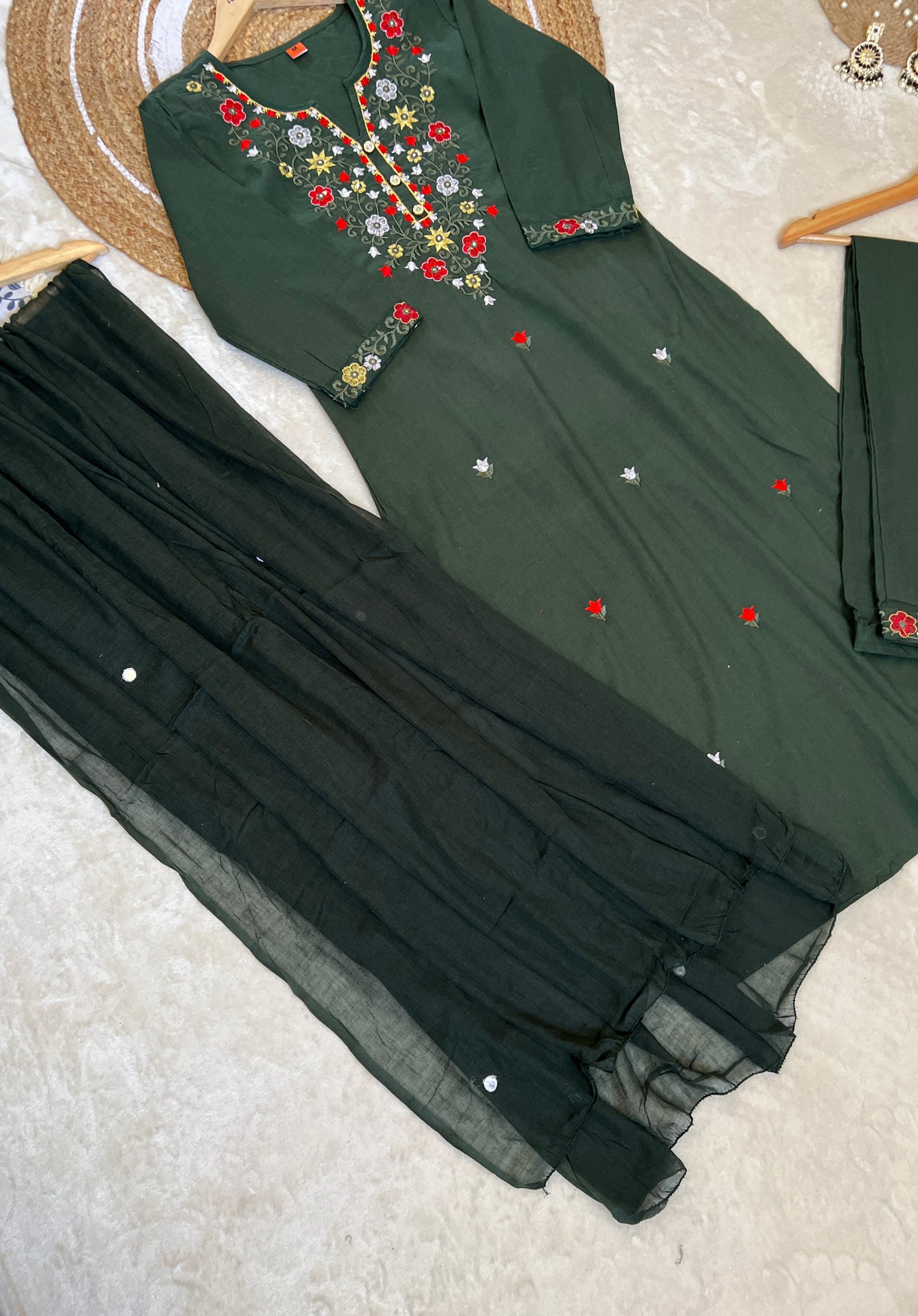 Cotton dress with full embroidery