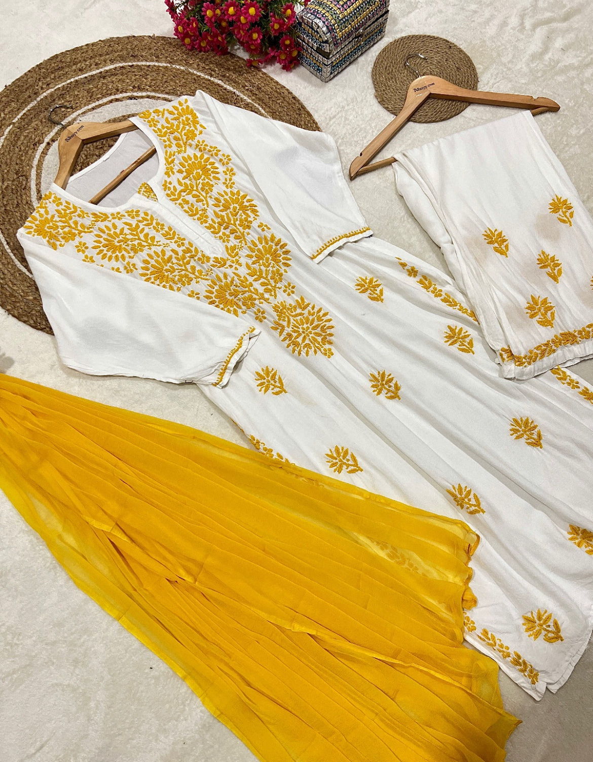 Chikan kari dress