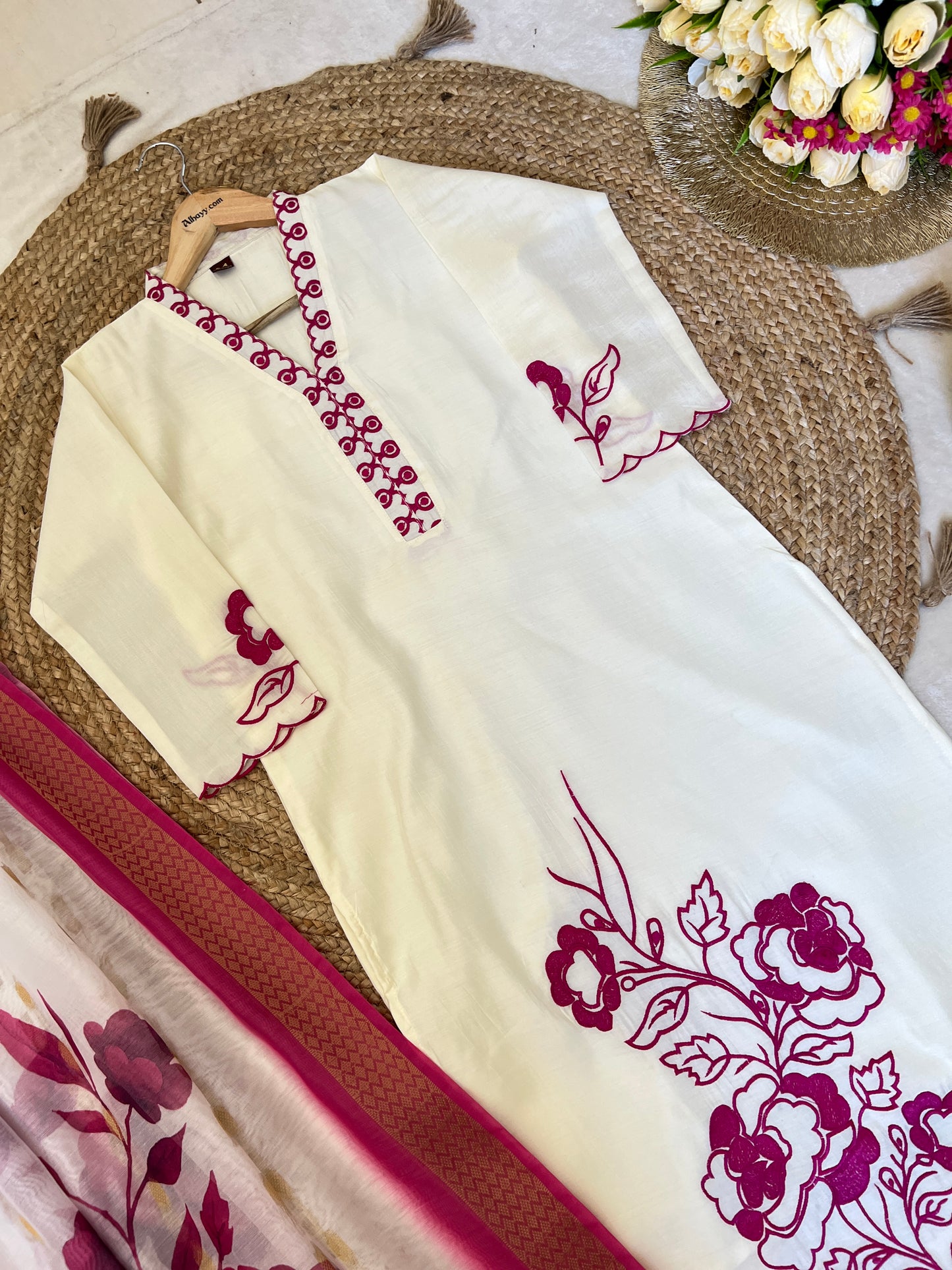 Premium Roman silk material dress - CBRP4210