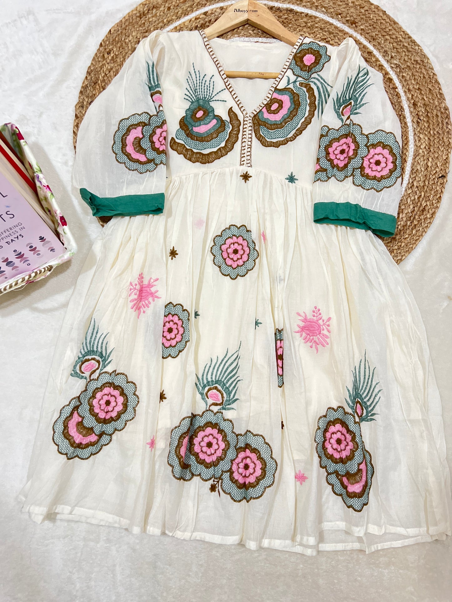 Tunic kurtie in cotton full embroidery