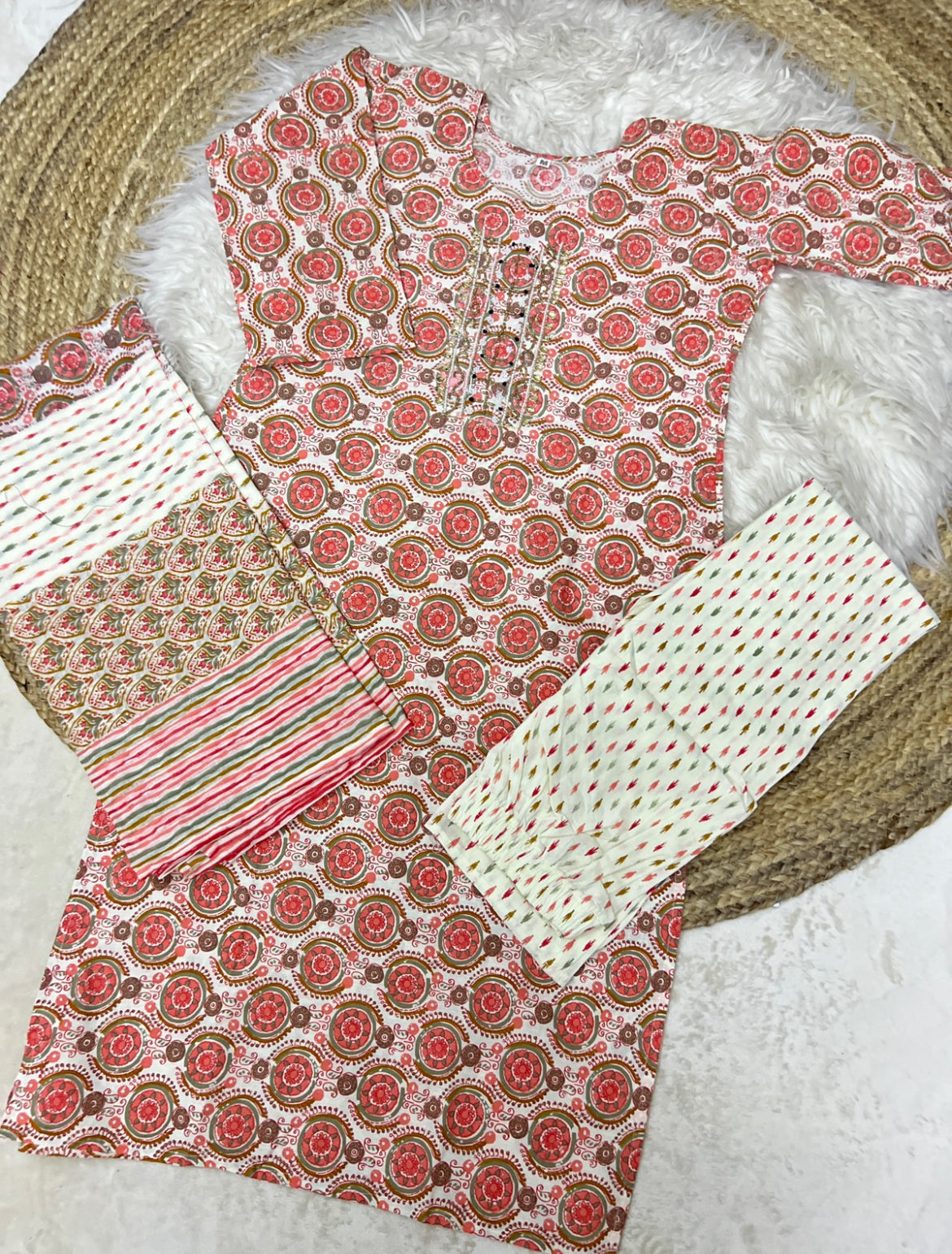 Cotton dress 3 pc set