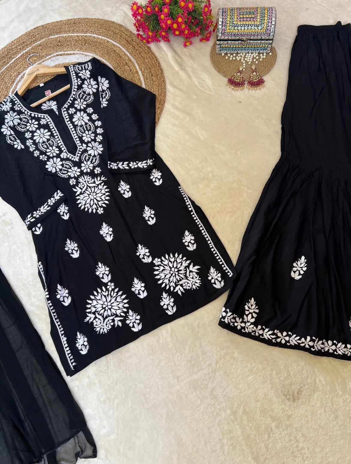 Beautiful Black and White Chikankari Dress