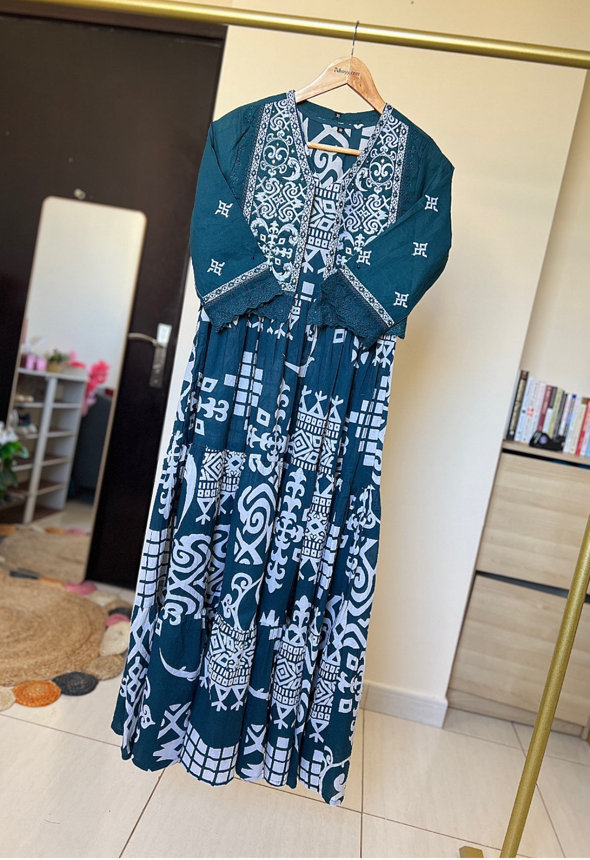 Frock with jacket cotton beautiful dress