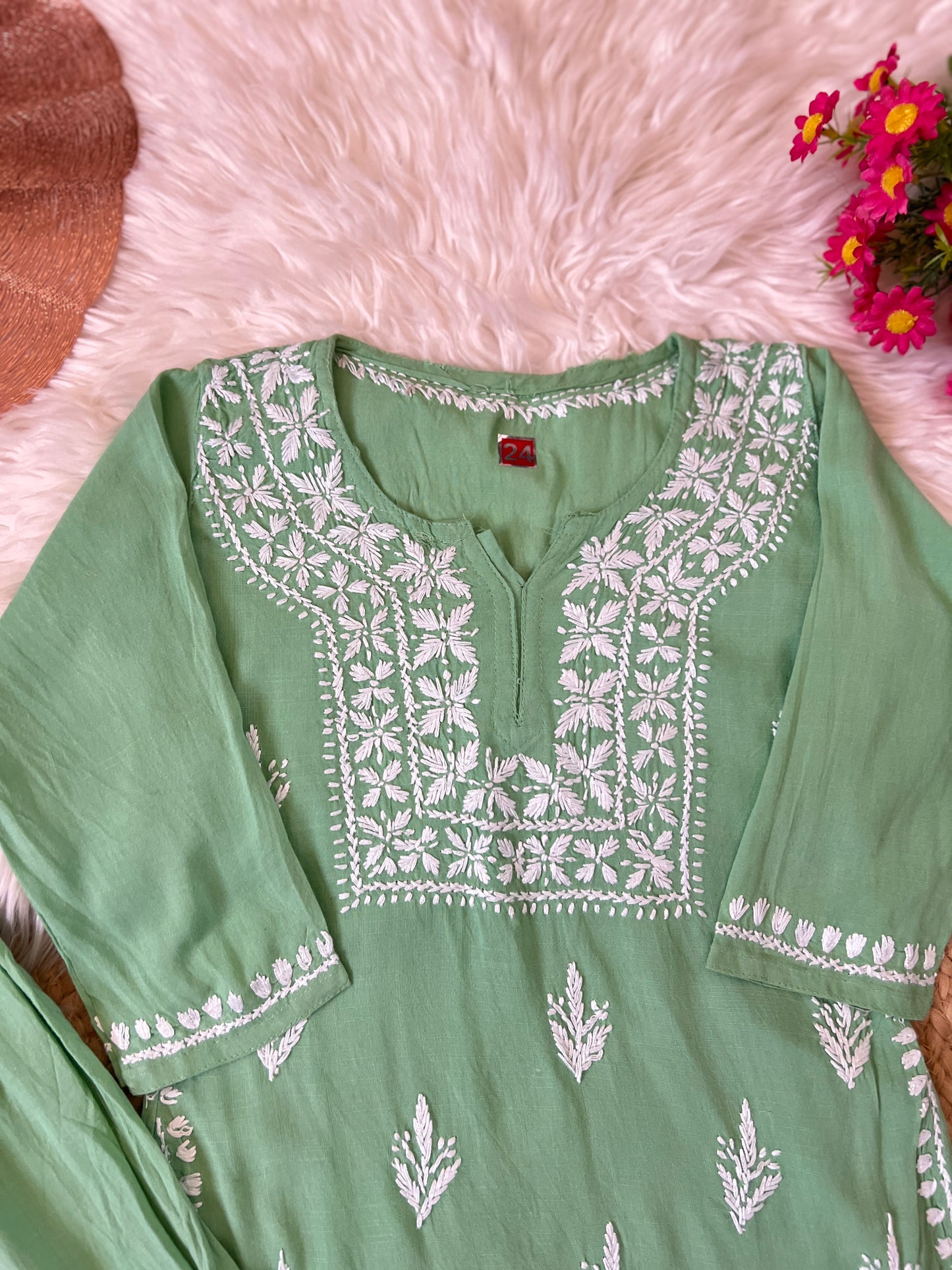 Kids Chikankari cotton rayon material