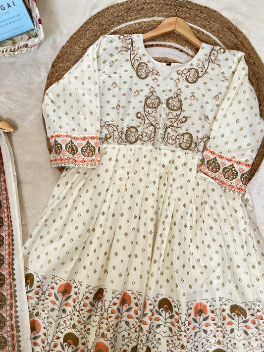 1016-Premium cotton frock set