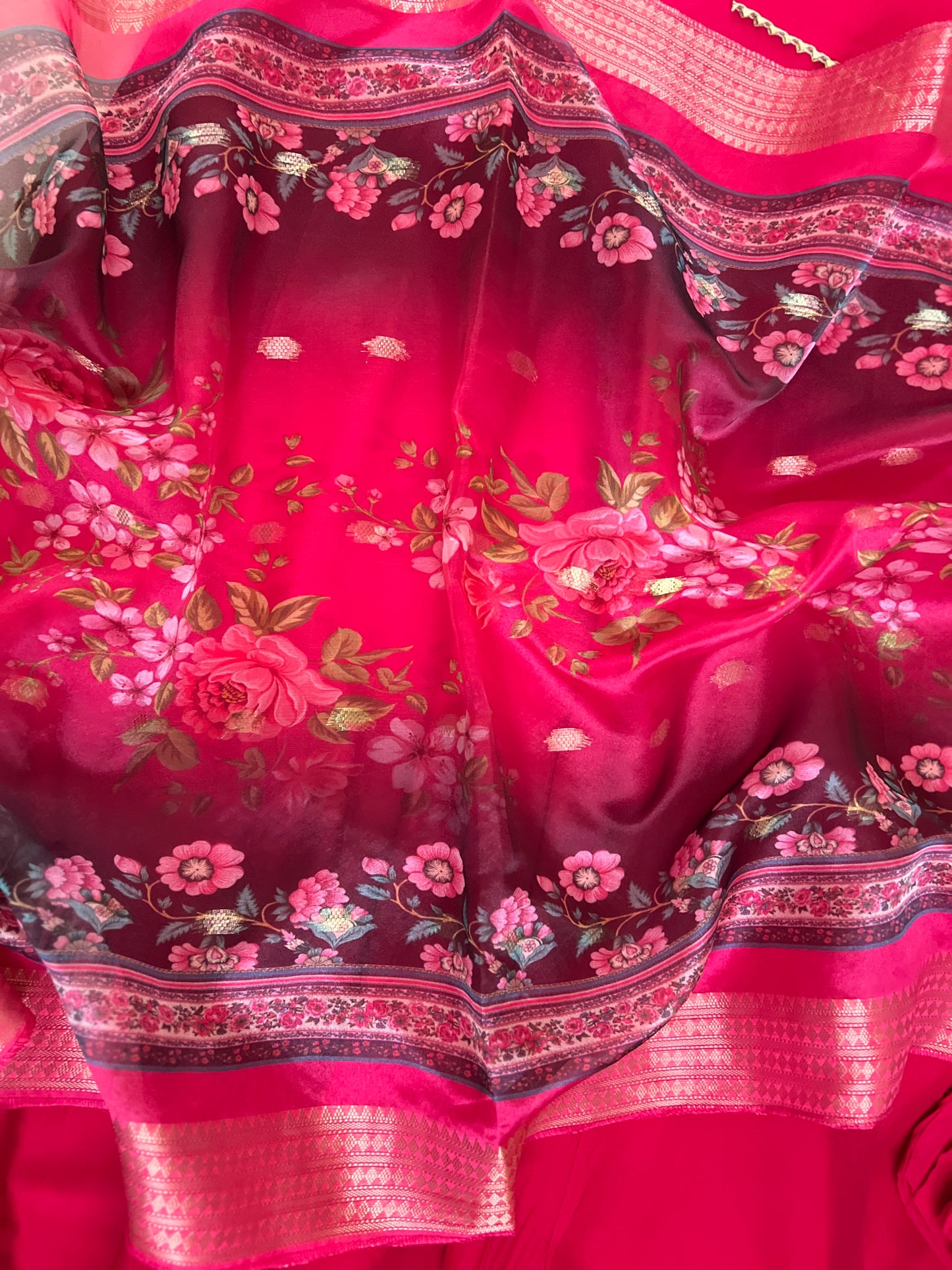 Beautiful red roman silk material dress