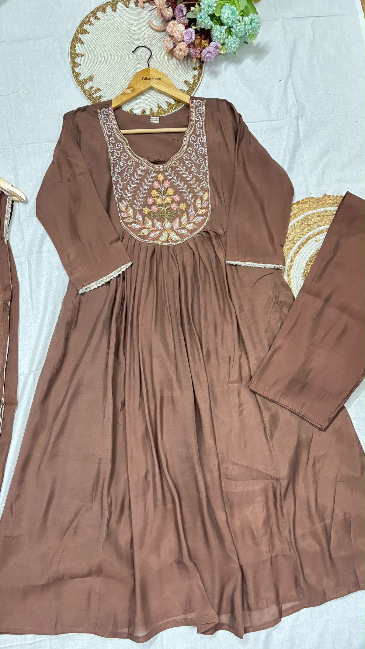 Mul chanderi suit set
