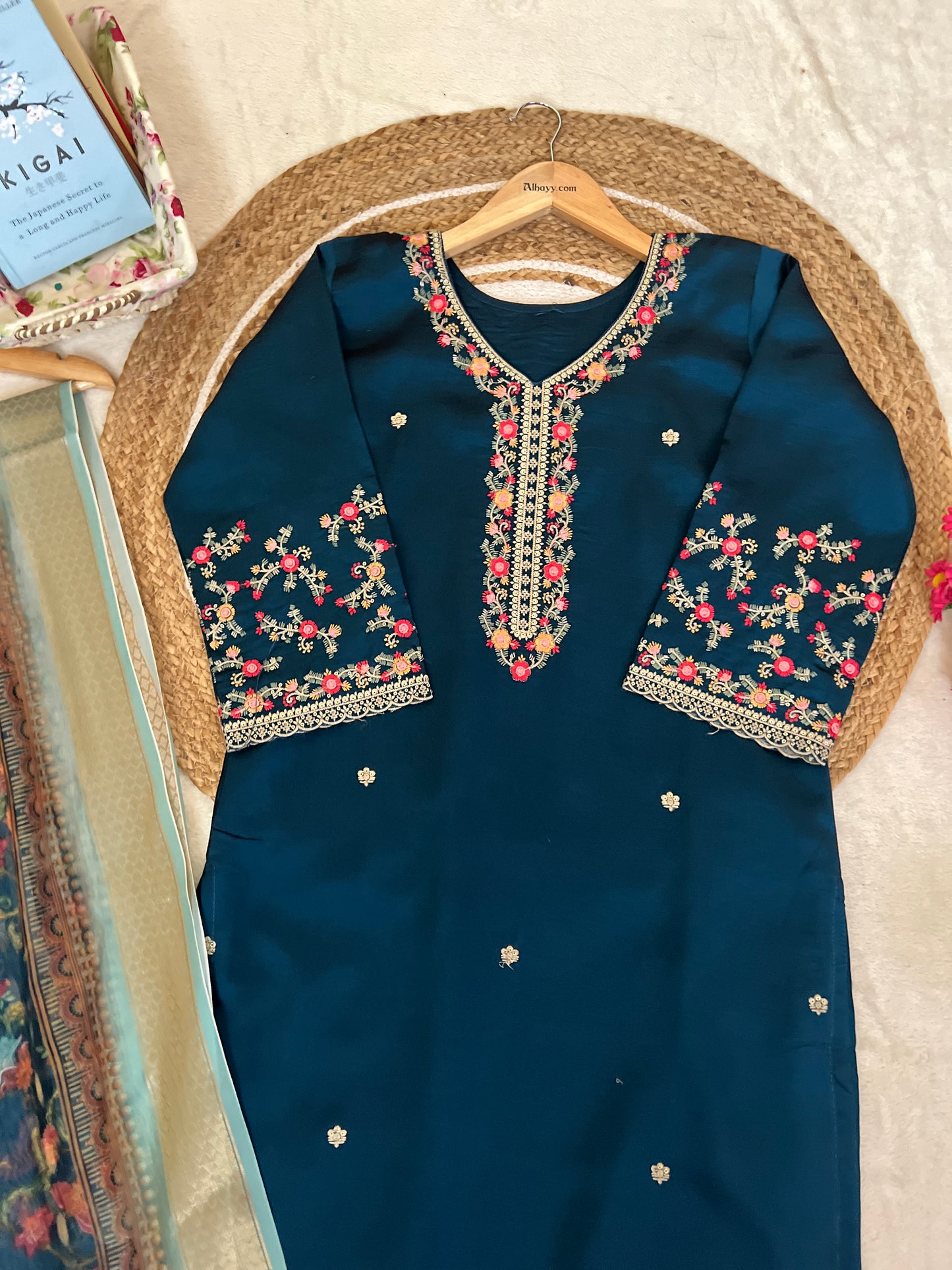 Beautiful dress with full work in premium material