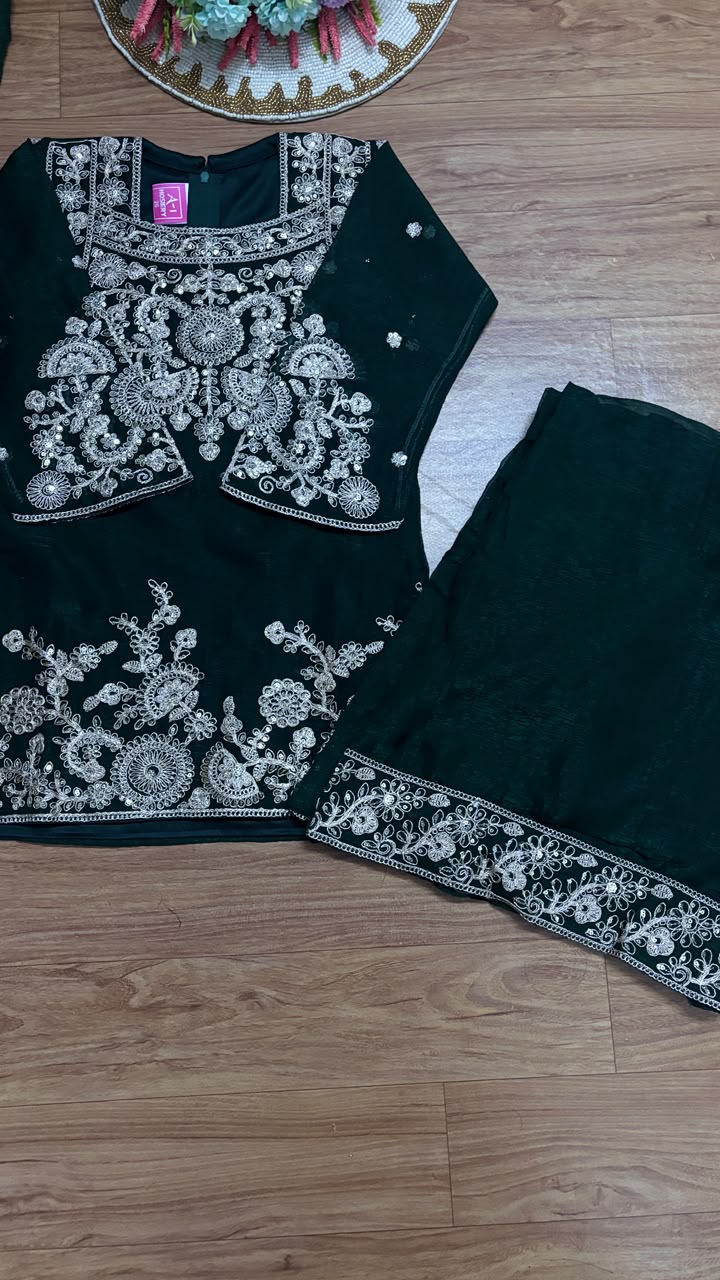 Kids wear full embroidery and sequins work