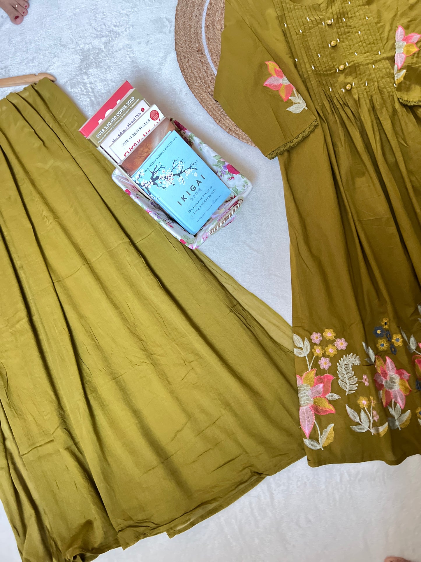 Premium cotton dress with embroidery