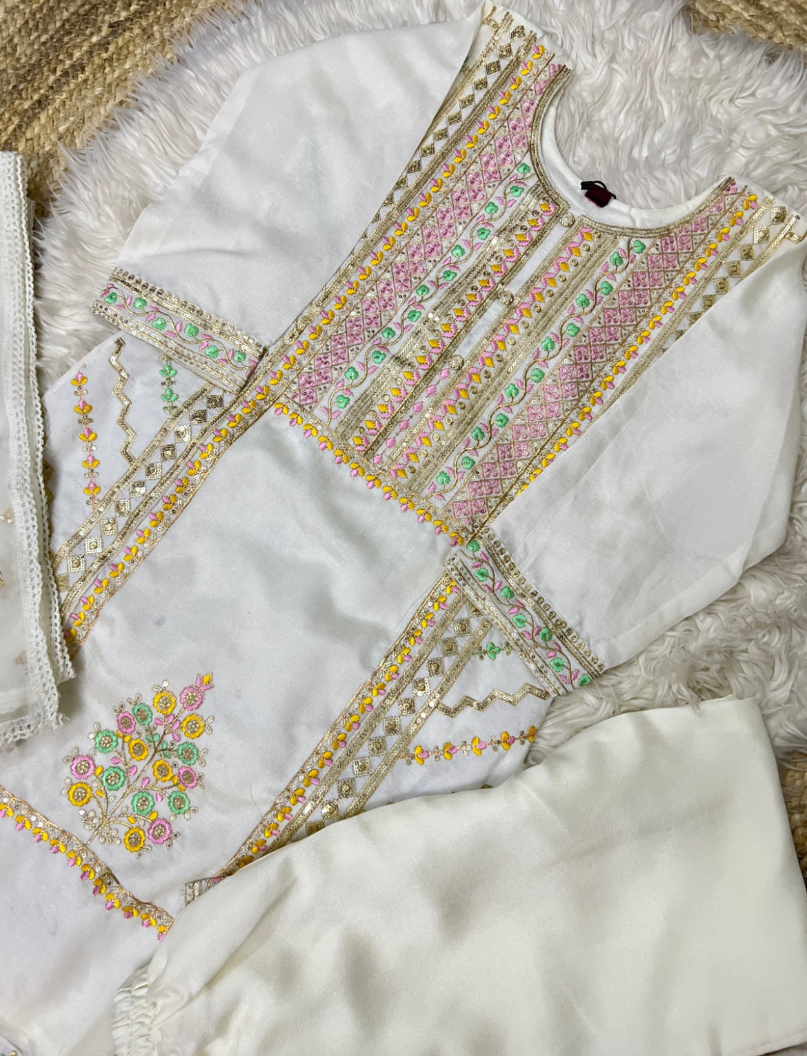 Beautiful dress with full embroidery work