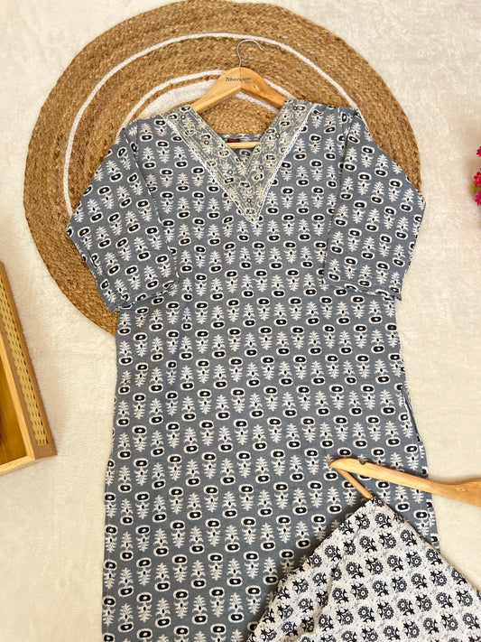Cotton kurtie pant set