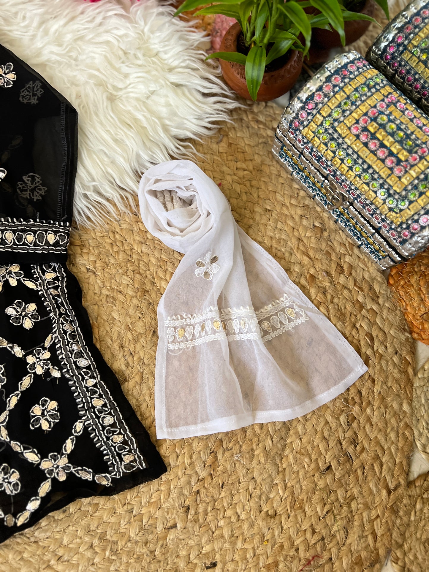 Kids chikankari with gota patti work