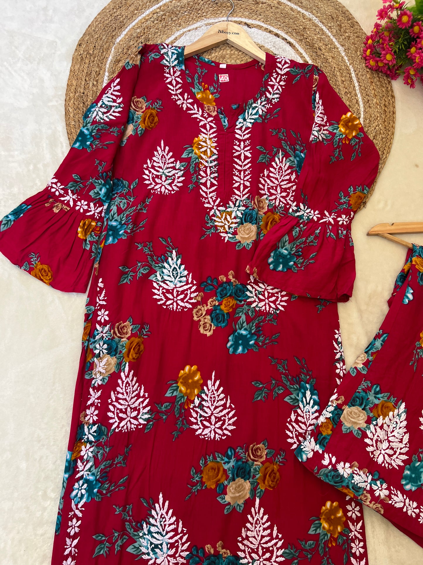 Beautiful chikankari dress in cotton rayon material