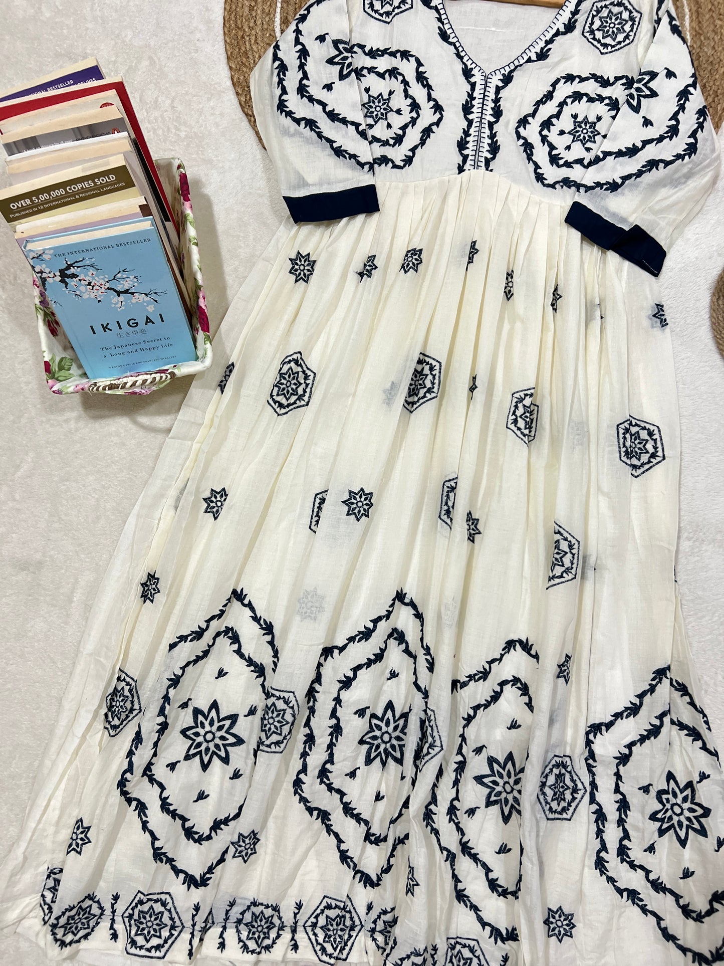 Frock cotton with full embroidery