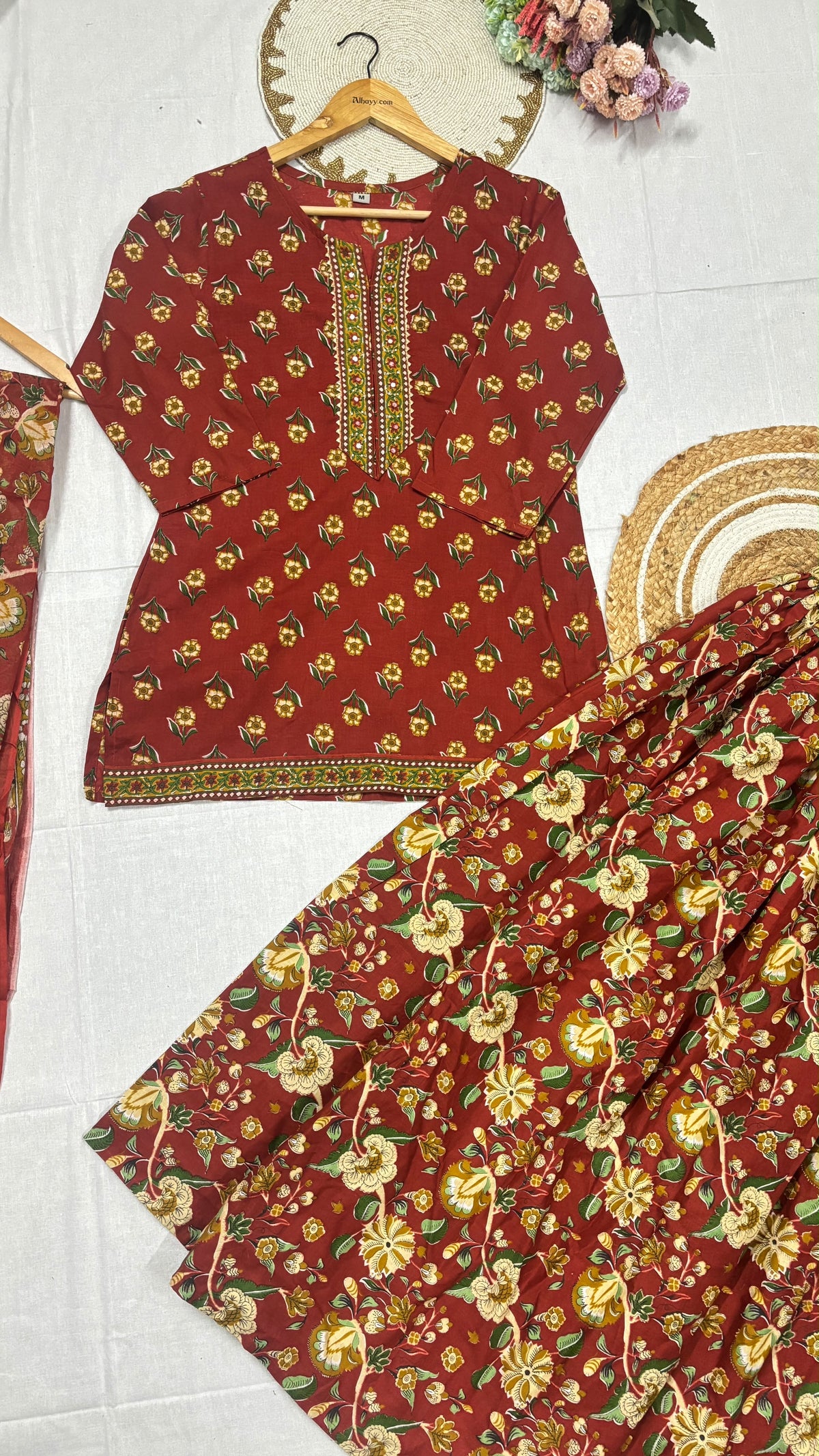 Skirt and shor top with dupatta