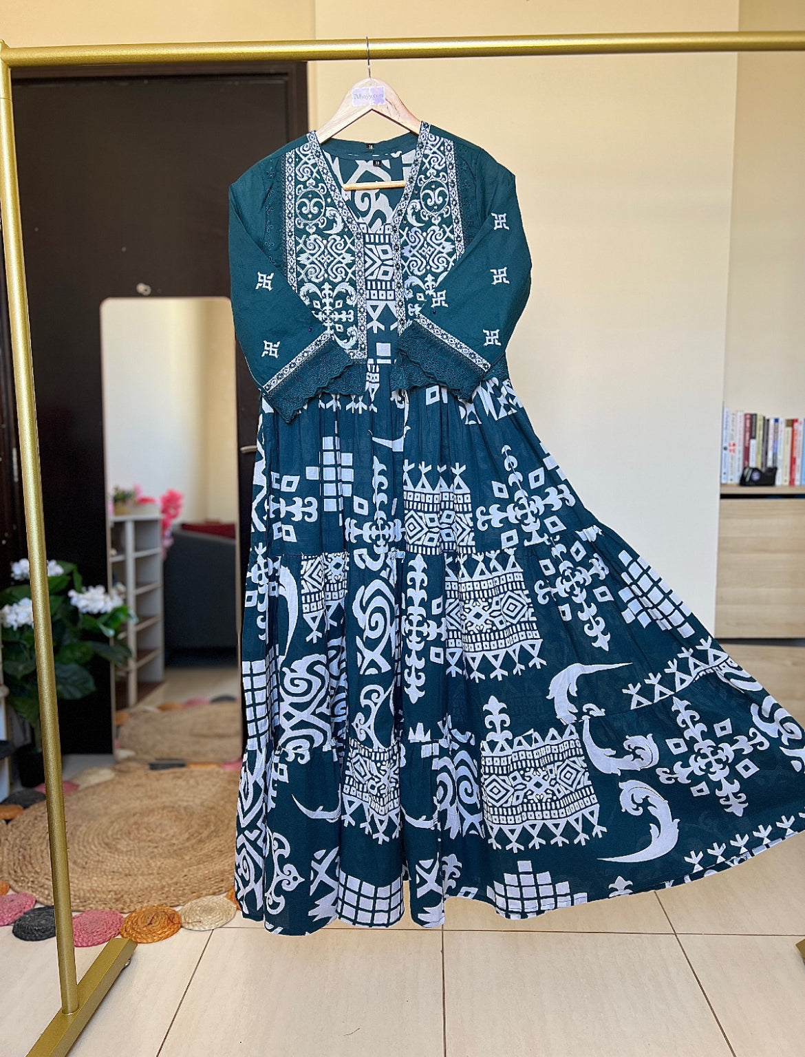 Frock with jacket cotton beautiful dress