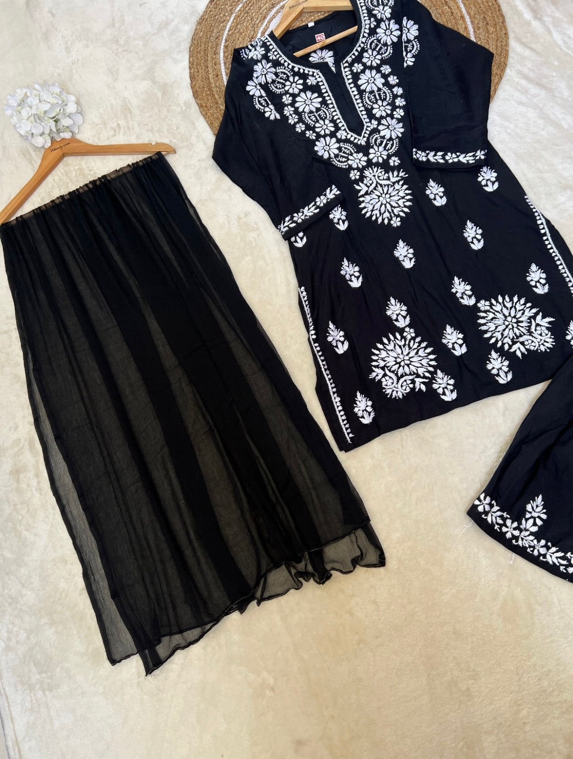 Beautiful Black and White Chikankari Dress