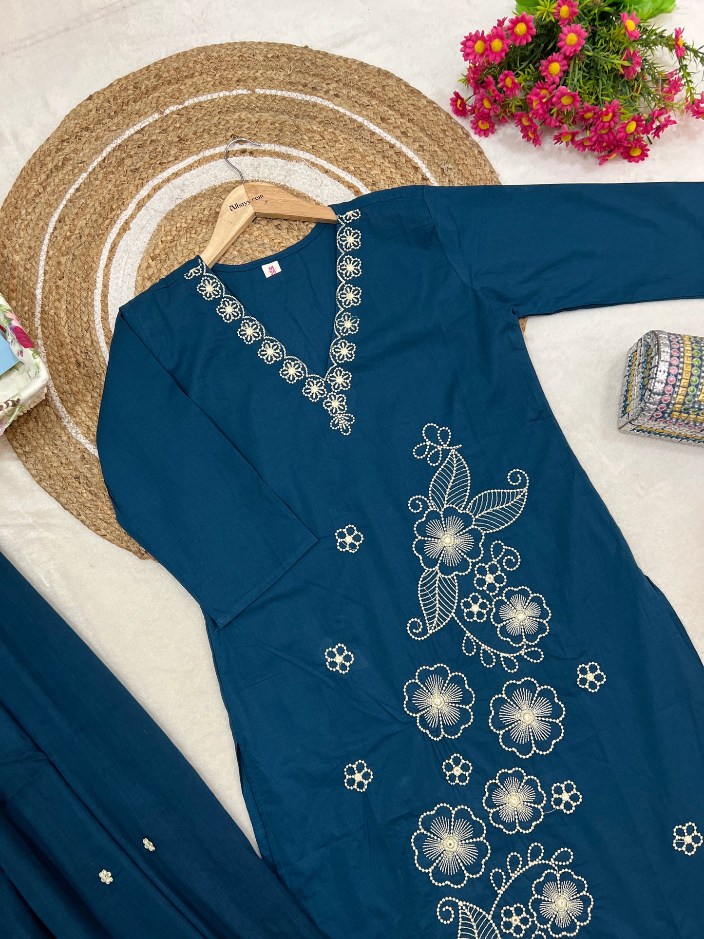 Suit set roman silk material