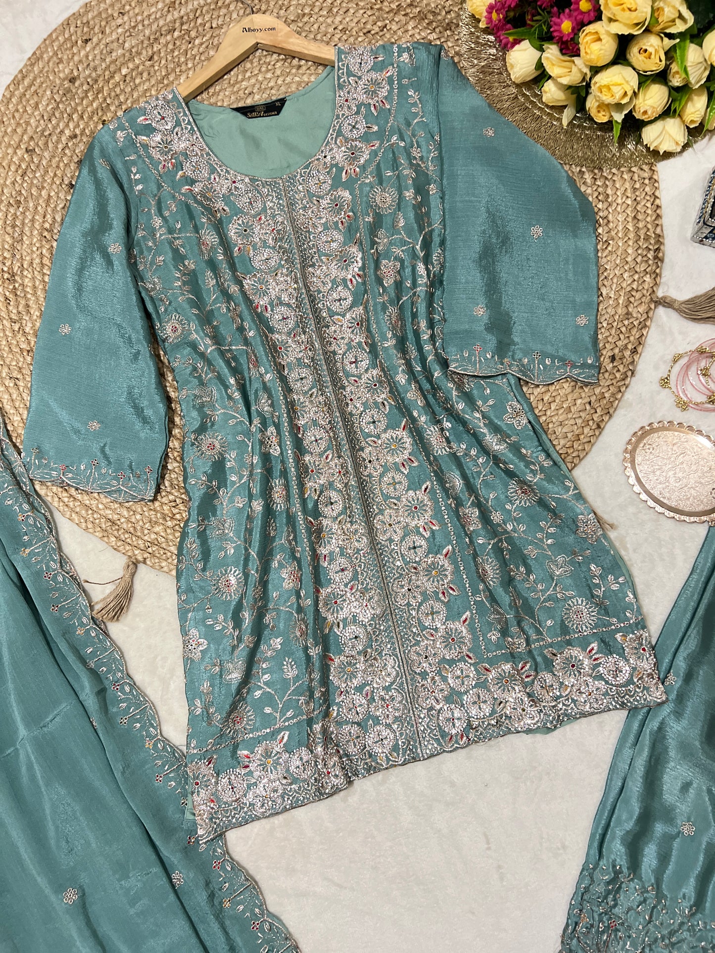 Premium Suit set with full embroidery and stone work CBRP2064
