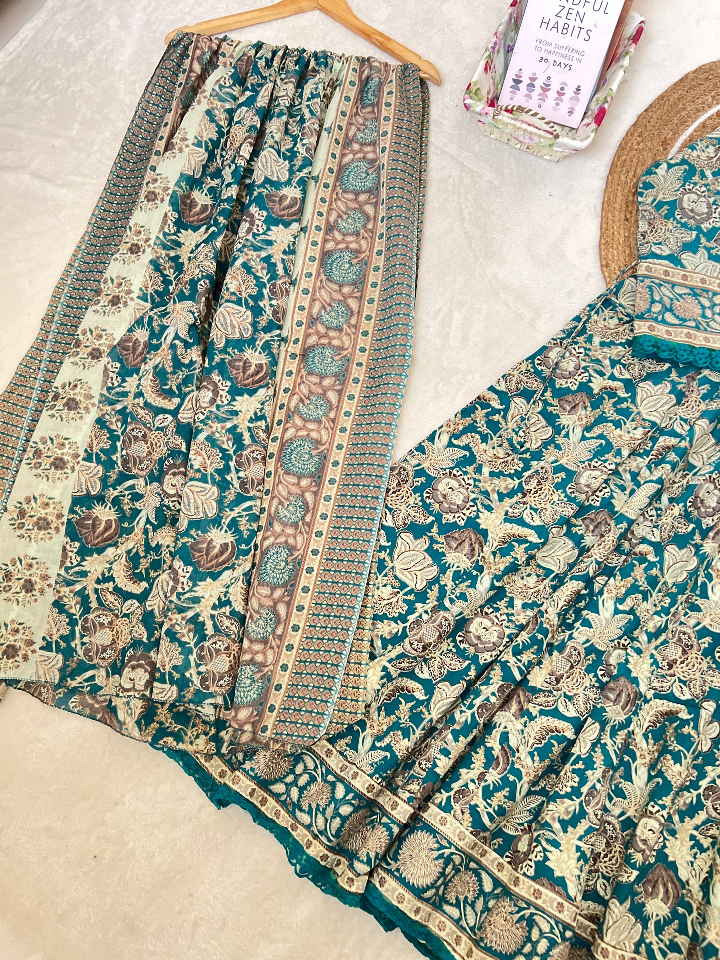 Beautiful cotton frock set with full lace work