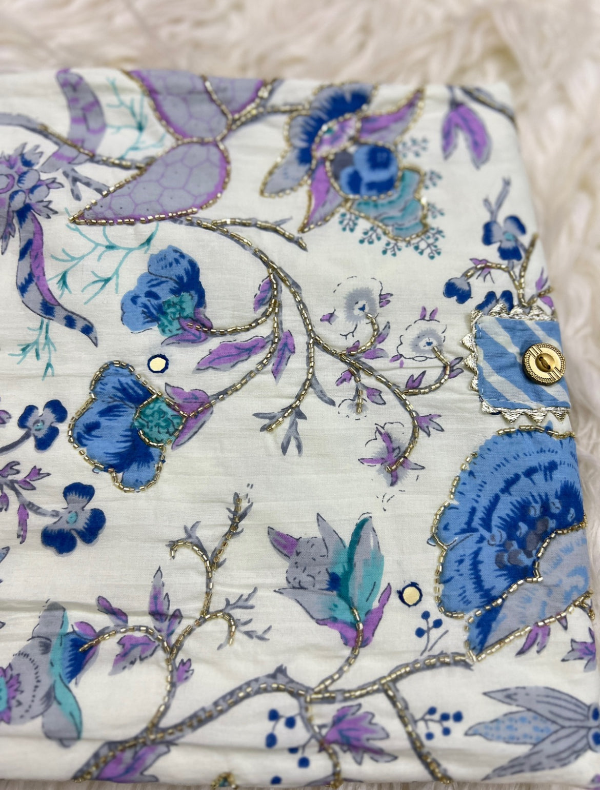 Cotton dress with sequins work