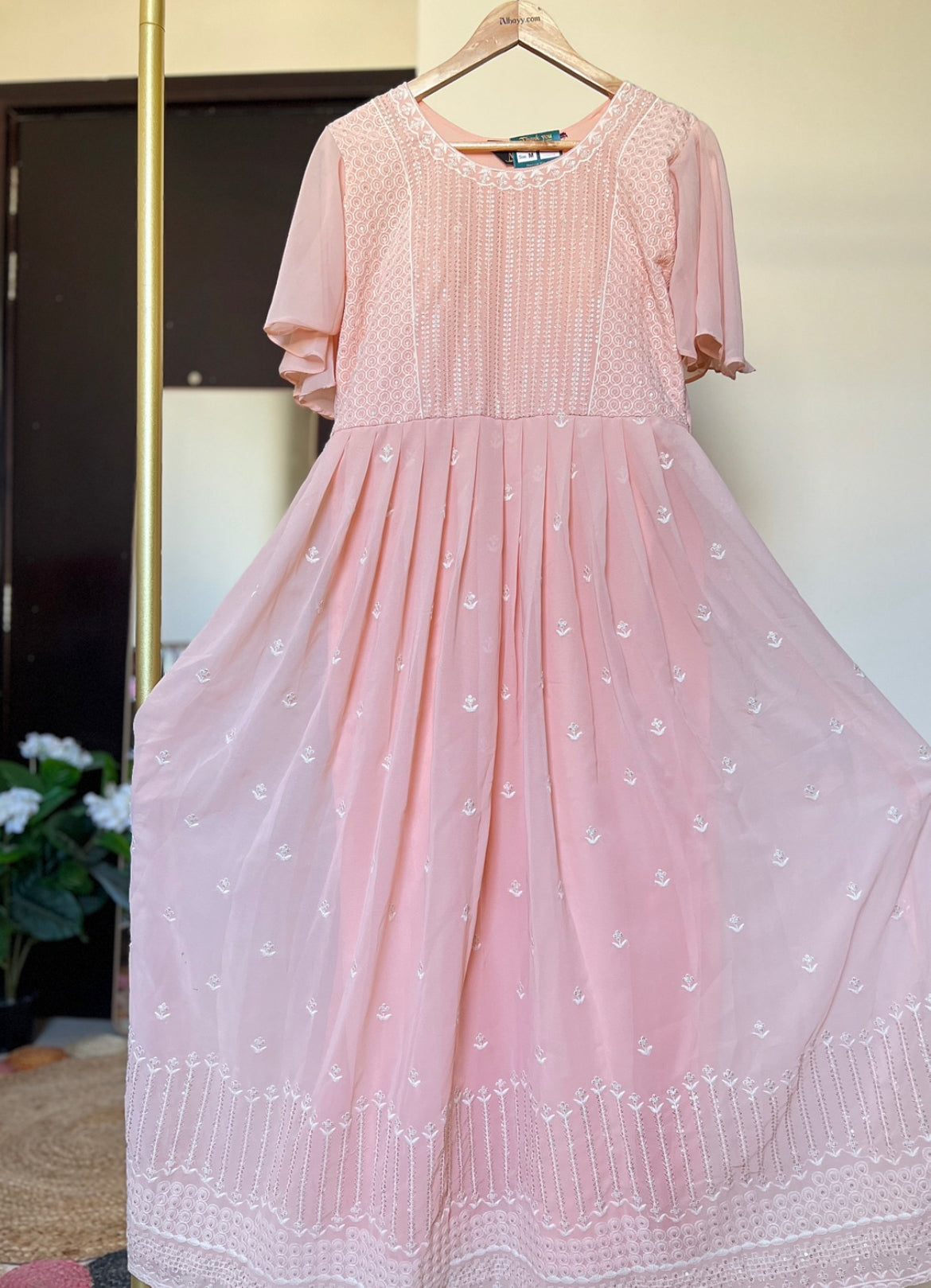 Frock with sequins work