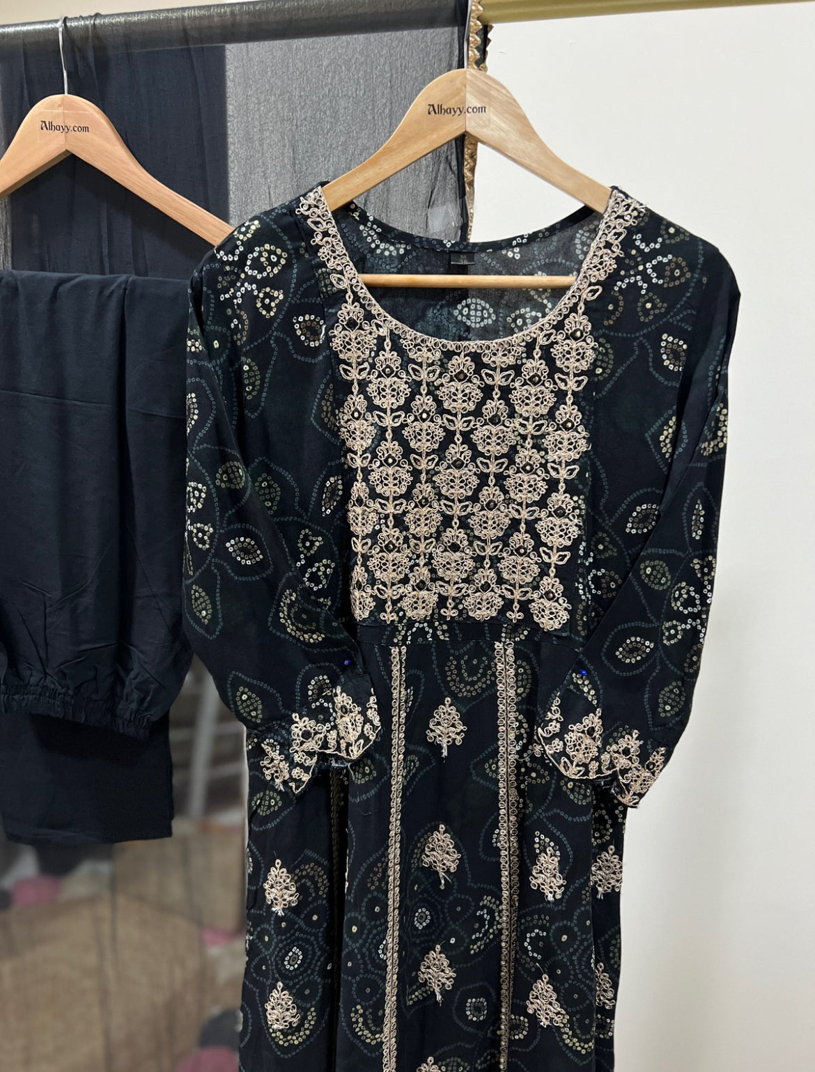 Beautiful dress in rayon material with full work