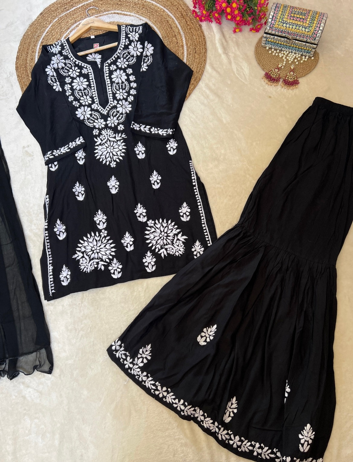 Beautiful Black and White Chikankari Dress