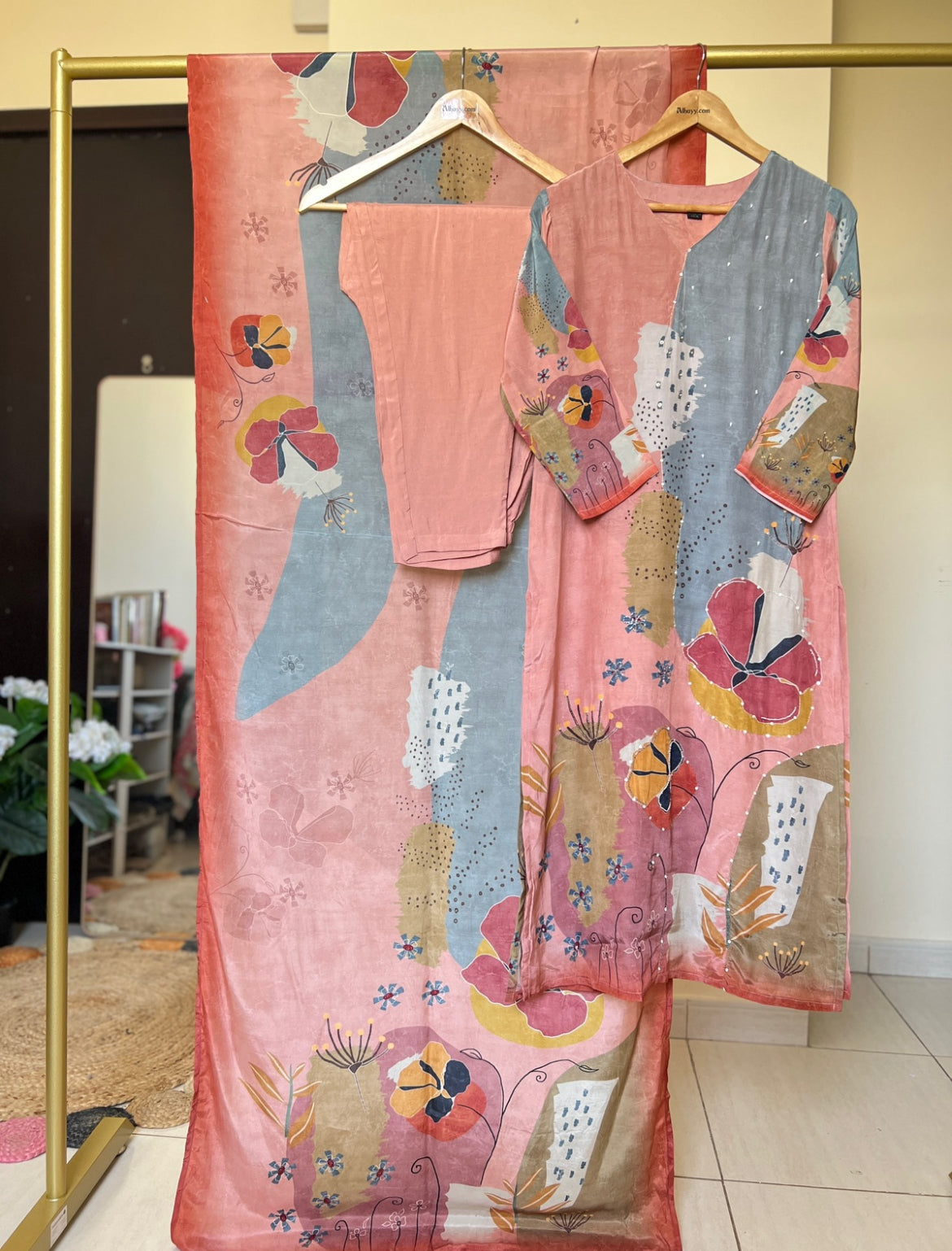 Premium muslin dress 3 pc set