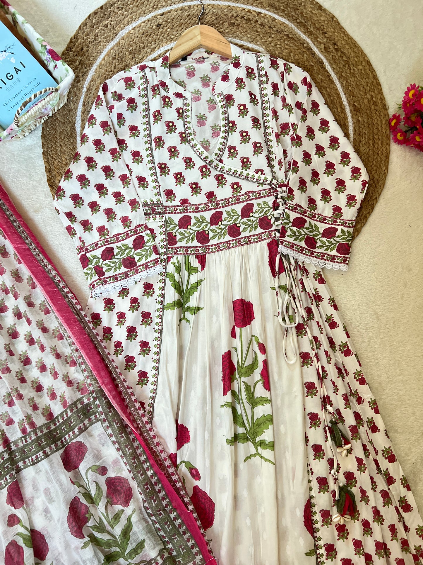 1020-beautiful premium rayon dress with block print