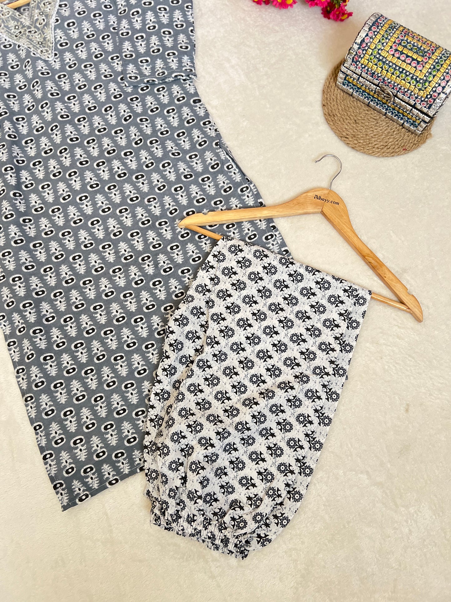 Cotton kurtie pant set