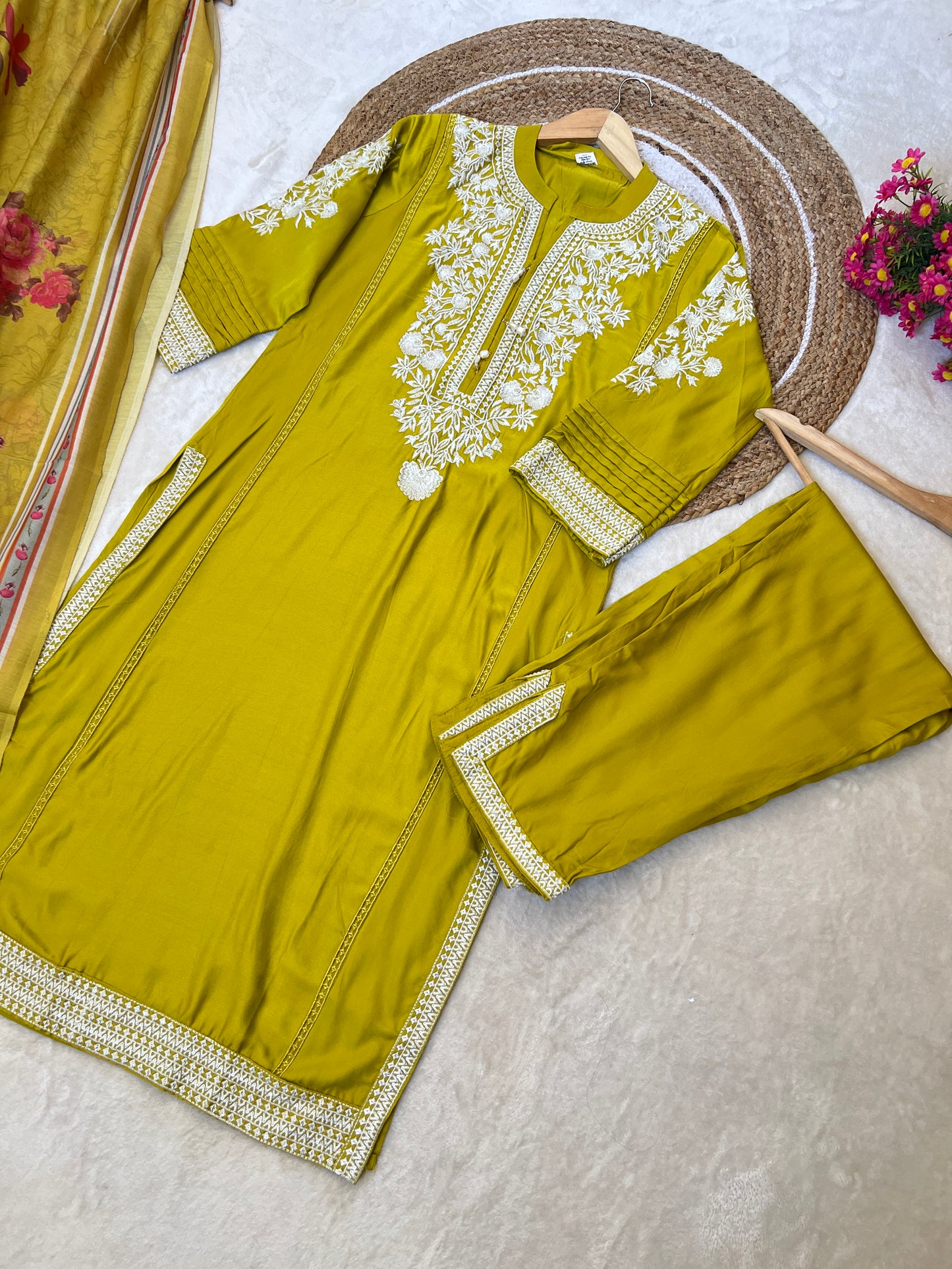 Beautiful dress in premium rayon material with embroidery (soft cotton rayon material)