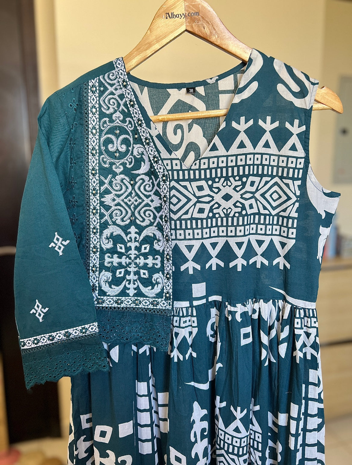 Frock with jacket cotton beautiful dress