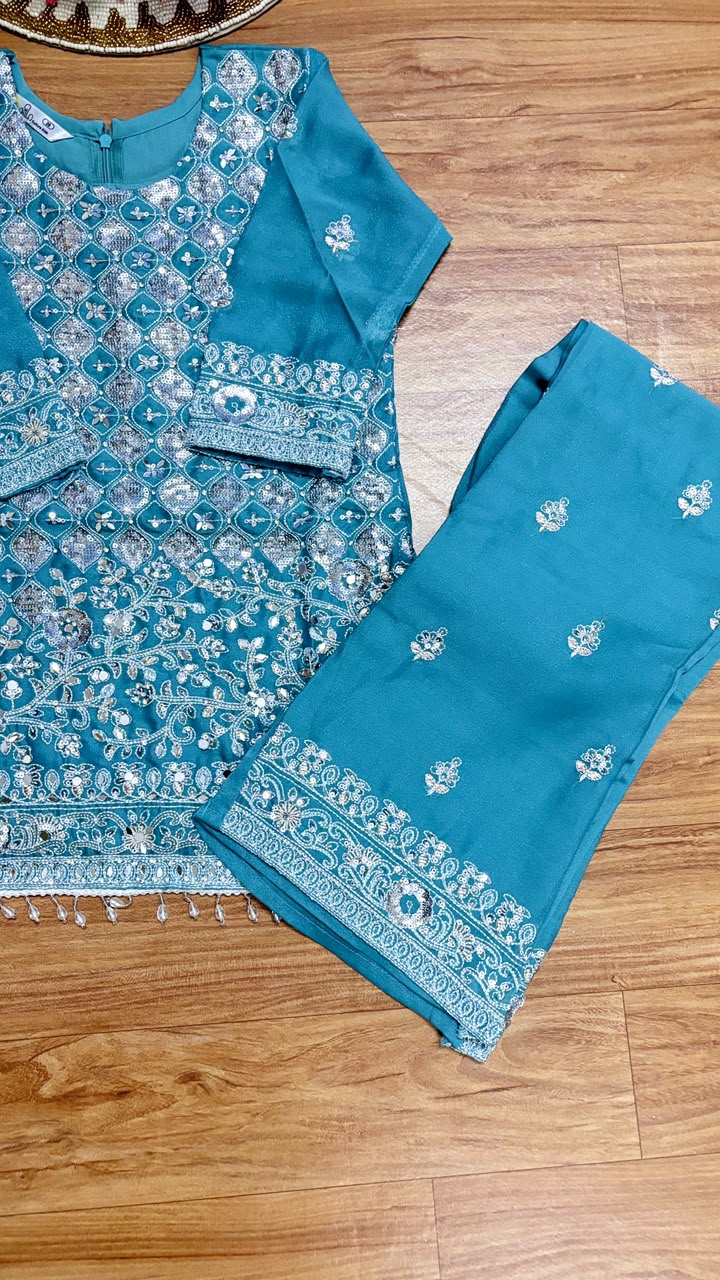 Kids wear full work on Dress