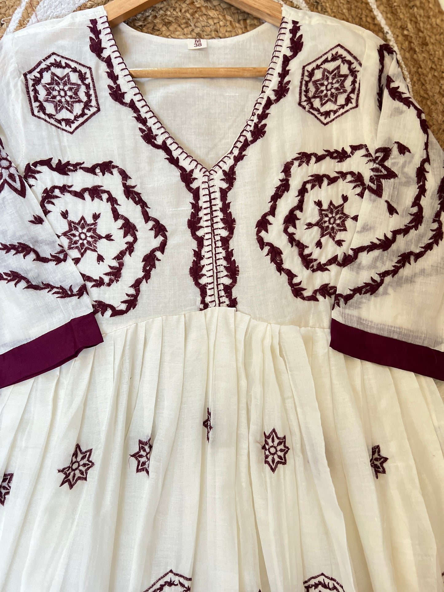 Beautiful cotton frock with full embroidery