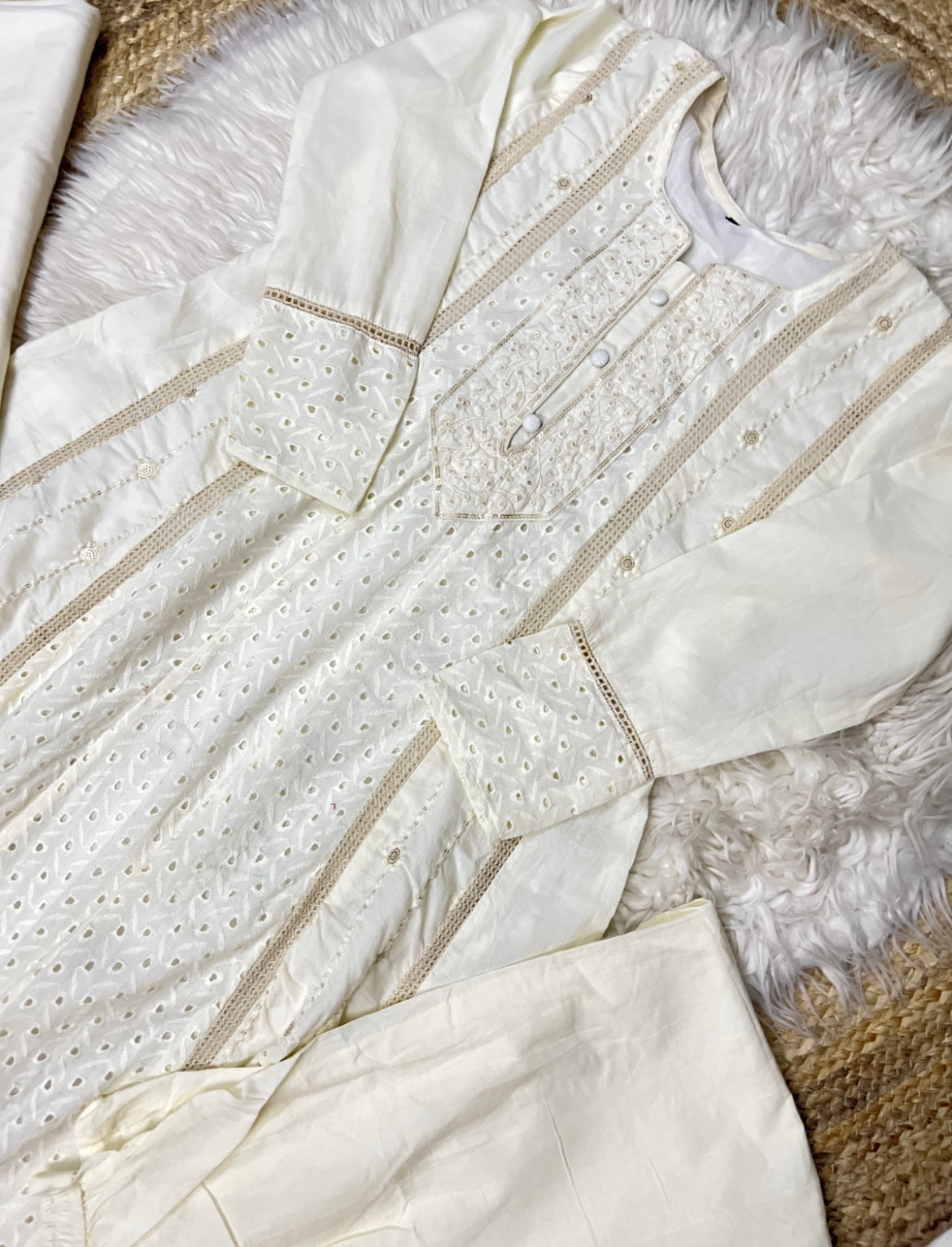 Premium chikan work anarkali suit