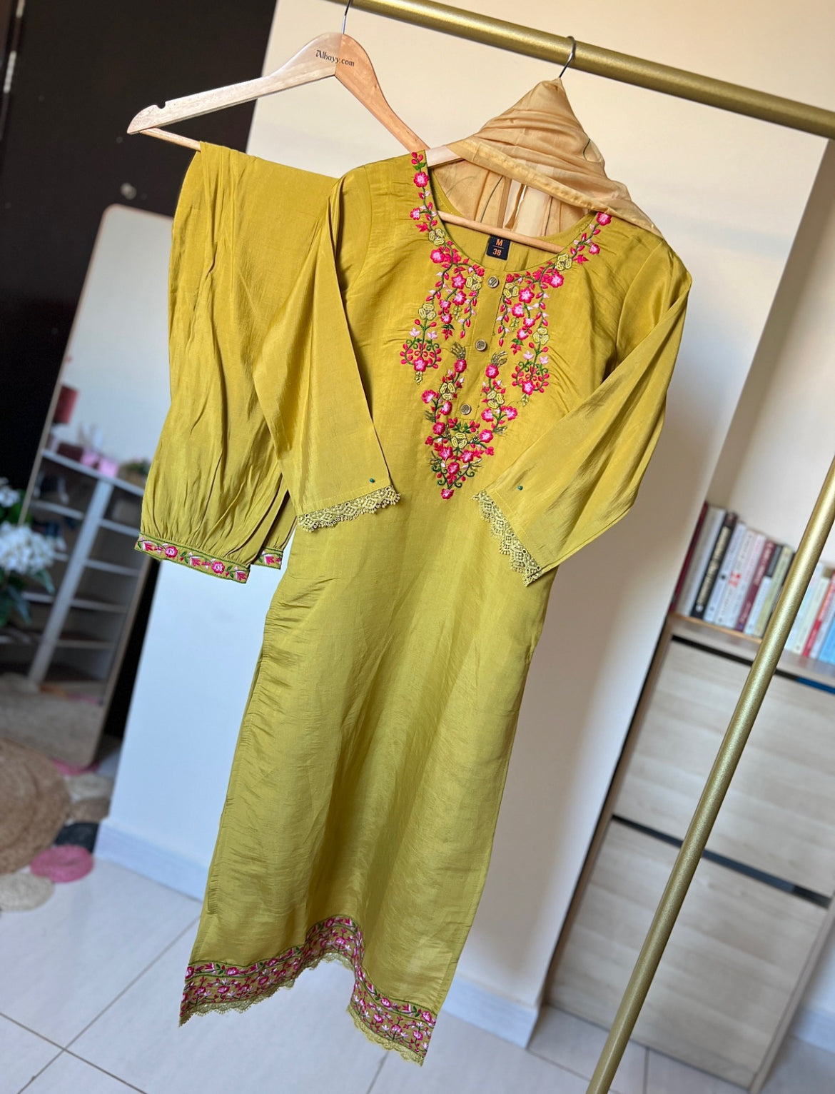 Beautiful dress in cotton silk material