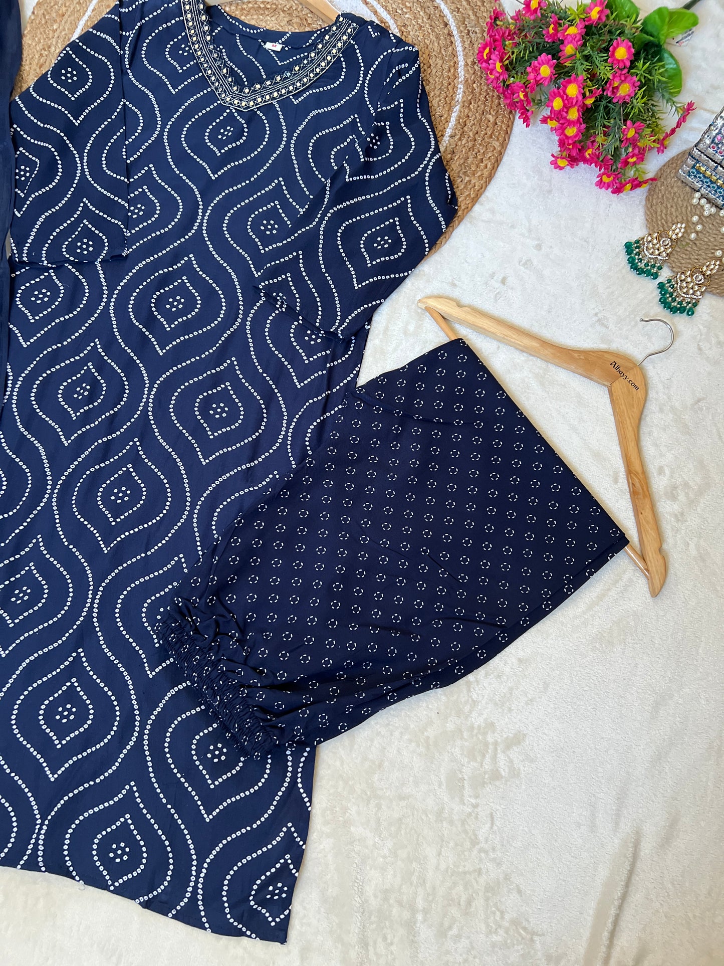 Beautiful dress in banarasi print in cotton rayon material