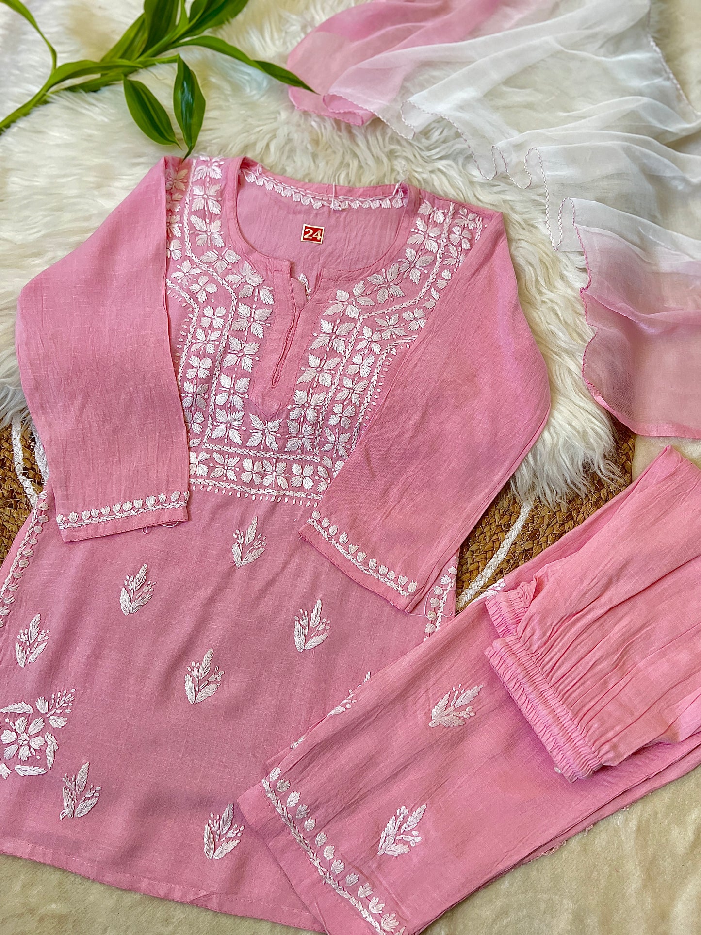 Kids chikankari Dress cotton rayon Material