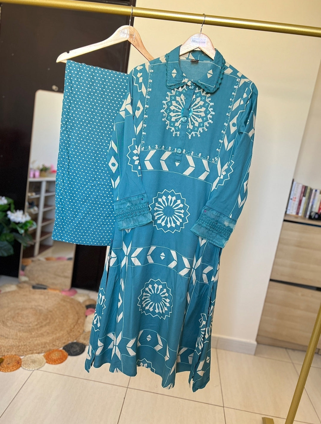 Beautiful Long Kurtie With Plazo in Heavy Rayon Material