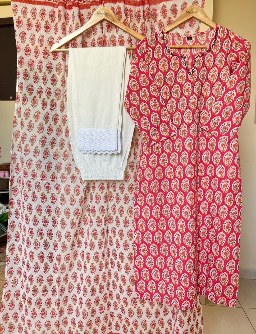 Beautiful Cotton Dress With Embroidery on Neck